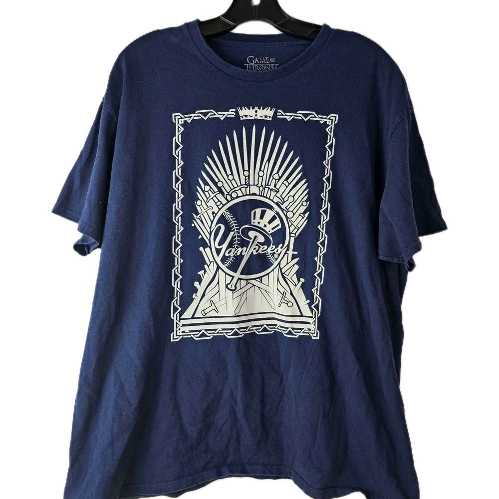 New York Yankees HBO‎ Game Of Thrones Blue Graphic T Shirt Men's Size XL Tee SS